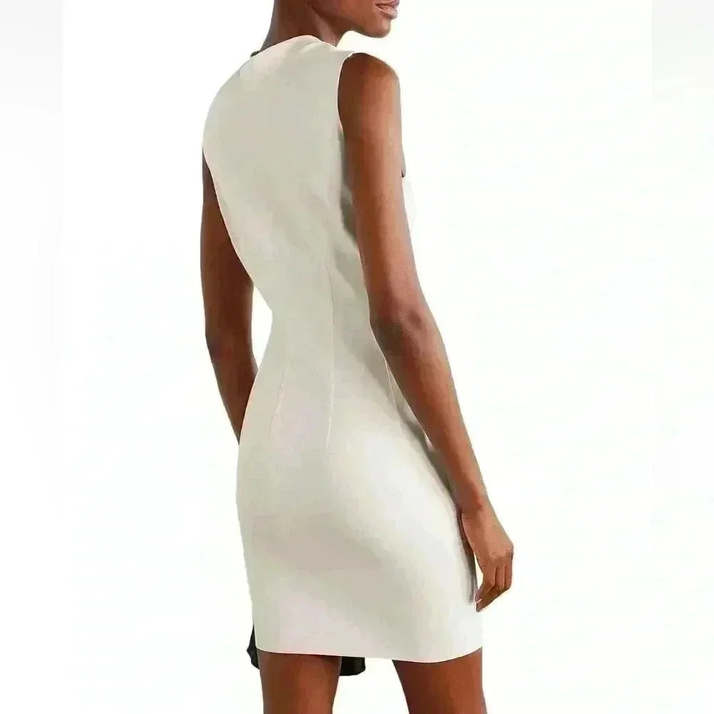 $375 NWT RtA Lorna Stretch Scuba Corset Zipper White Mini Dress - L Large - Picture 3 of 11